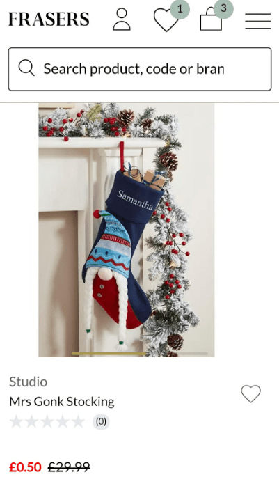 The Mrs Gonk stocking is only 50p