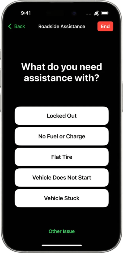 a phone screen asking what do you need assistance with