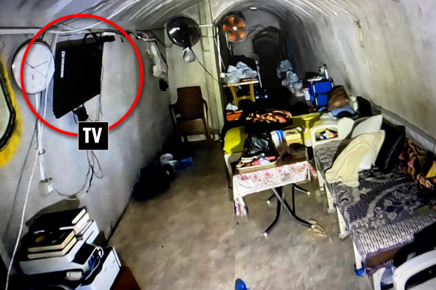 A picture showing the inside of the underground bunker where Sinwar spent months evading the IDF