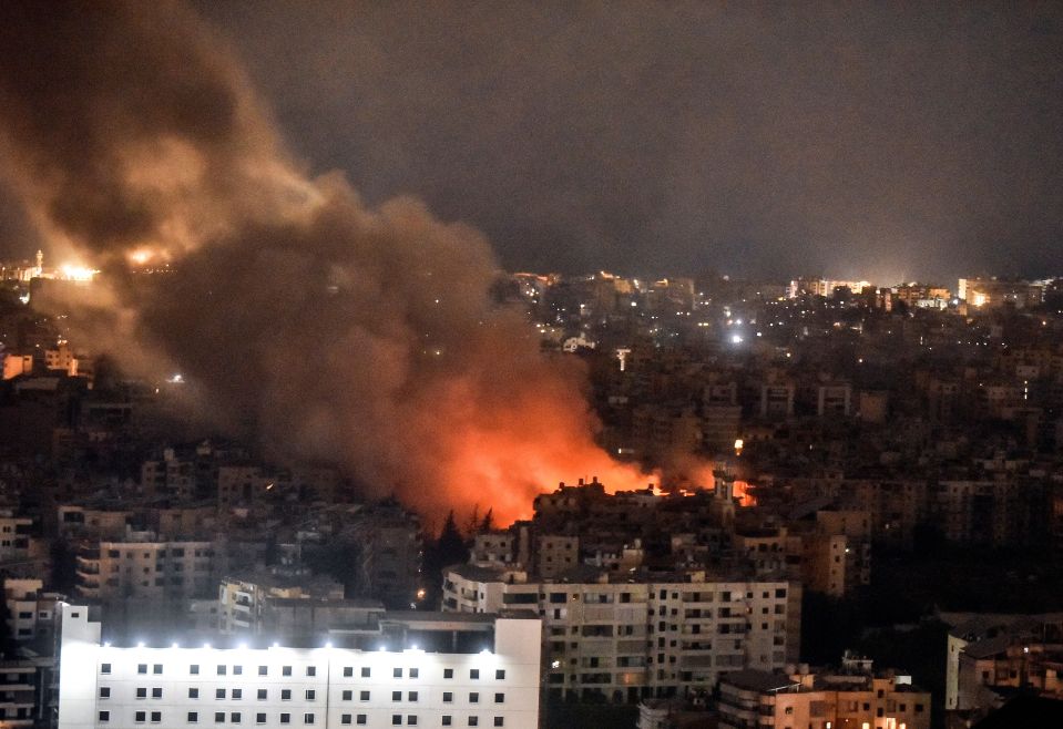 Smoke rises in Dahieh, Southern Beirut, after an Israel strike