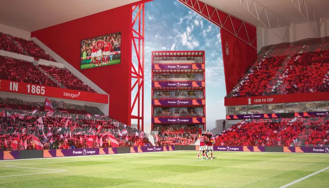 A CGI of the club's new hospitality pods