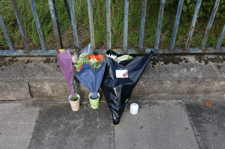 Flowers at the scene near the A20 and Kidbrooke Park Road in Eltham, south-east London