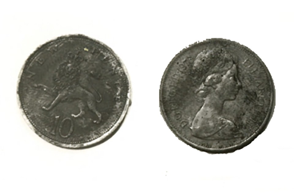 The 10p coin the victim was carrying