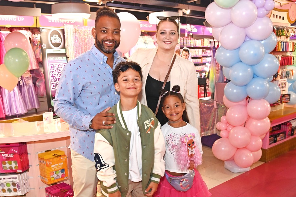 Proud dad JB with wife Chloe, son Ace and daughter Chiara in London in August