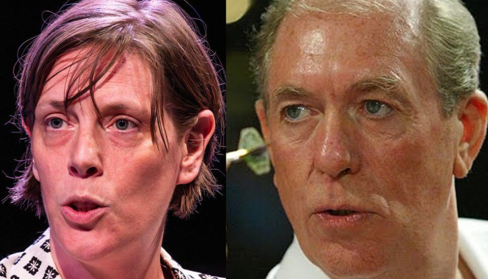 Labour MP Jess Phillips and three-times world darts champion John Lowe