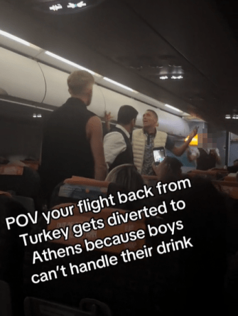 Two 'drunk' passengers squared off on a flight from Antalya to London