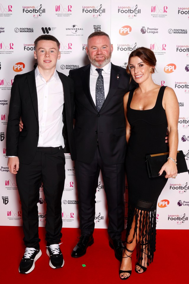 Wayne Rooney attended an awards ceremony with his wife Coleen and son Kai