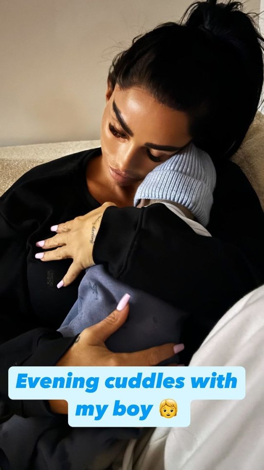 a woman holding a baby with the caption evening cuddles with my boy