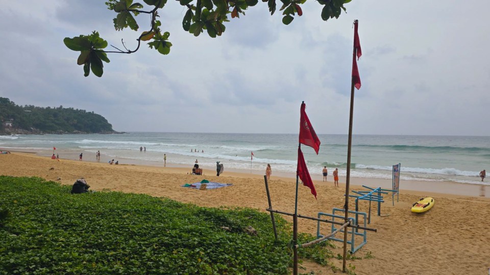 The Brit died after he ignored red warning flags to swim in the choppy sea in Thailand