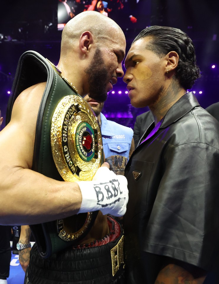 Chris Eubank Jr facing off with Conor Benn