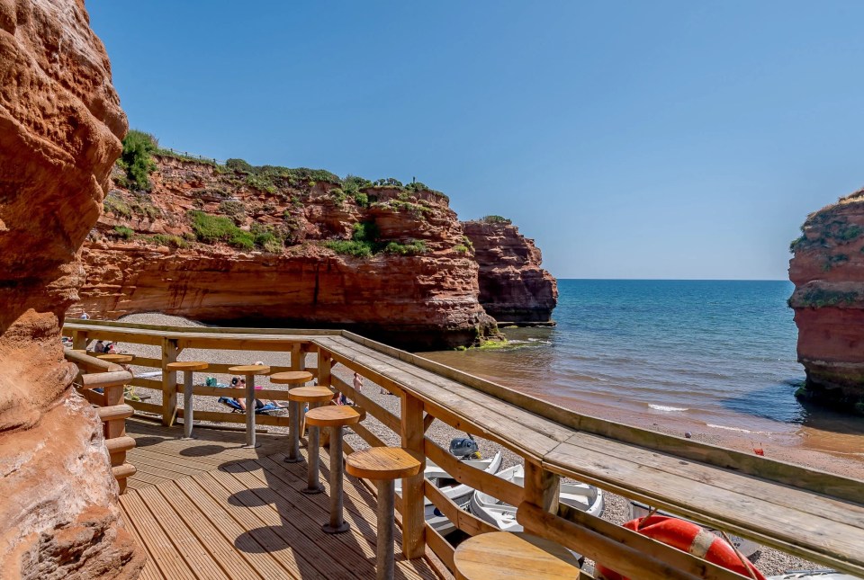 Two of Robbie's top sites have their own private beach, including Ladram Bay (pictured)