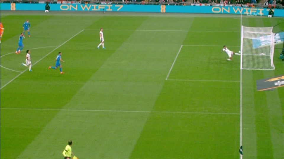 soccer players on a field with a sign that says on wifi