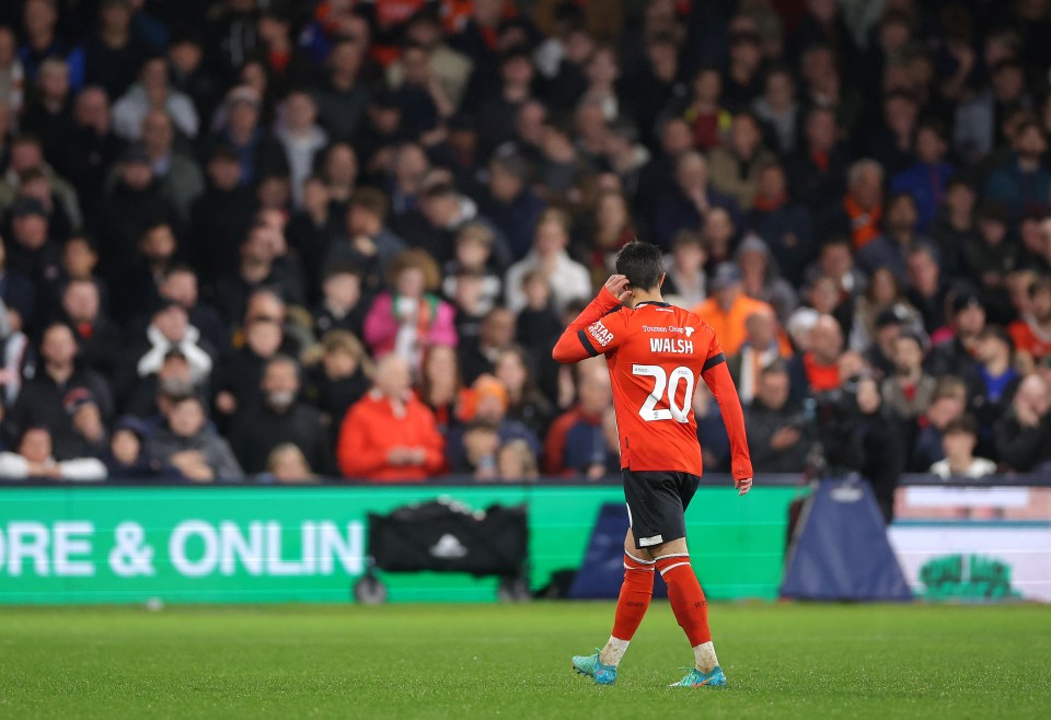 The midfielder trudged off the pitch just seconds after coming on