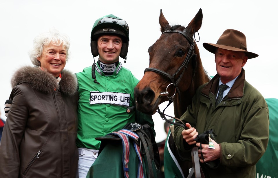 Jackie Mullins, left, will hope her man can land her a £90,000 payday with her horse in the Cesarewitch