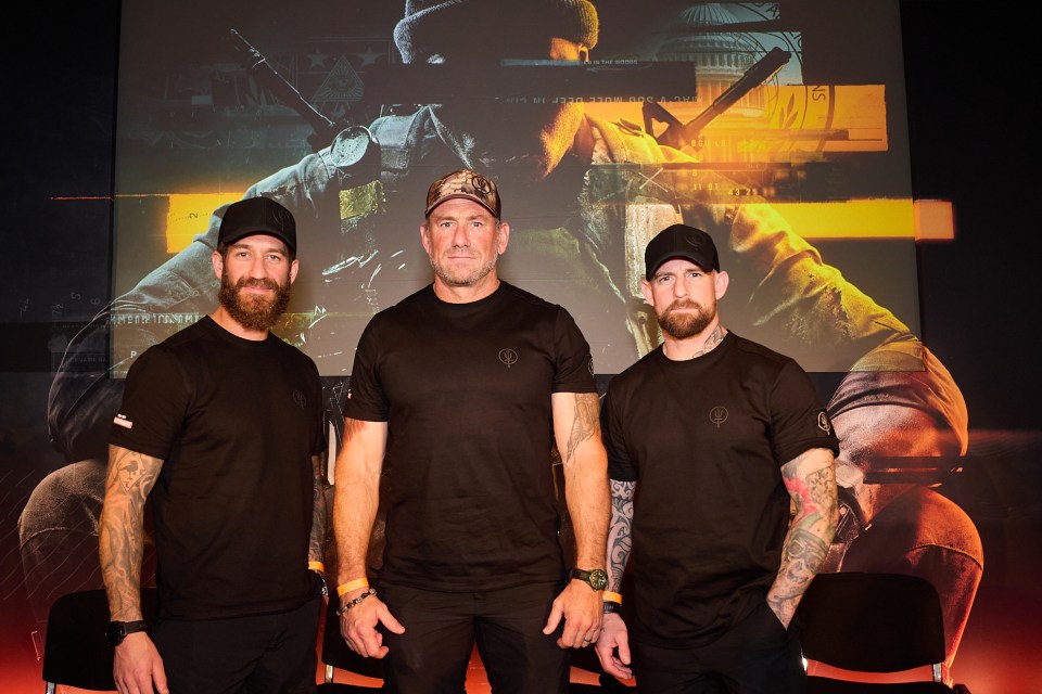 Louis Tinsley, Jason ‘Foxy’ Fox, and Anthony 'Staz' Stazicker at a Call of Duty: Black Ops 6 preview event in London