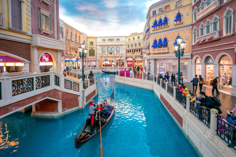 Take a gondola ride at the Venetian Hotel