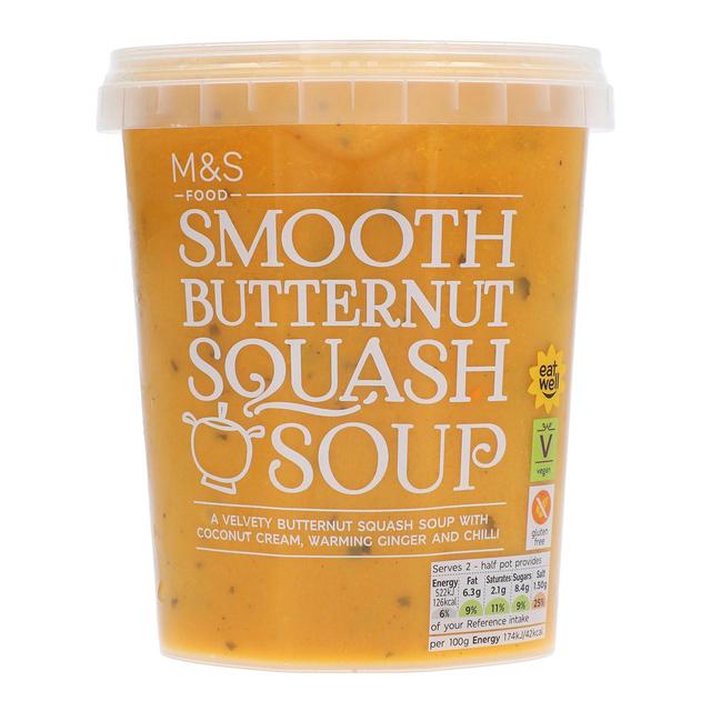 a container of smooth butternut squash soup from m & s