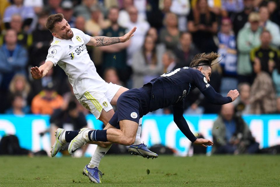 Stuart Dallas suffered a catastrophic knee injury after colliding with Jack Grealish in 2022