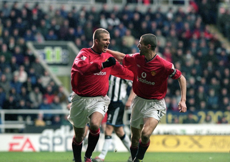 Roy Keane as the only one of Beckham's former Man Utd teammates to make the side