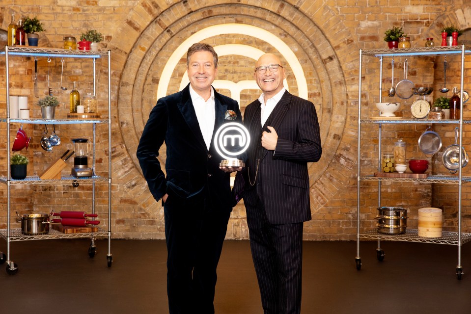 Wallace with MasterChef co-host John Torode