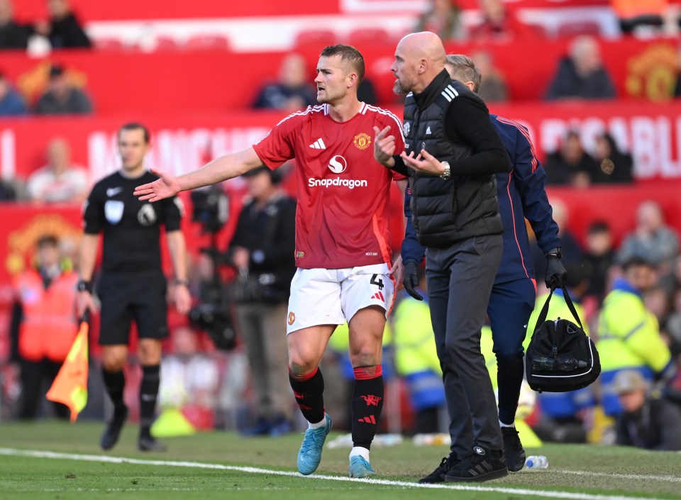 Man Utd boss Erik ten Hag was booked for protesting