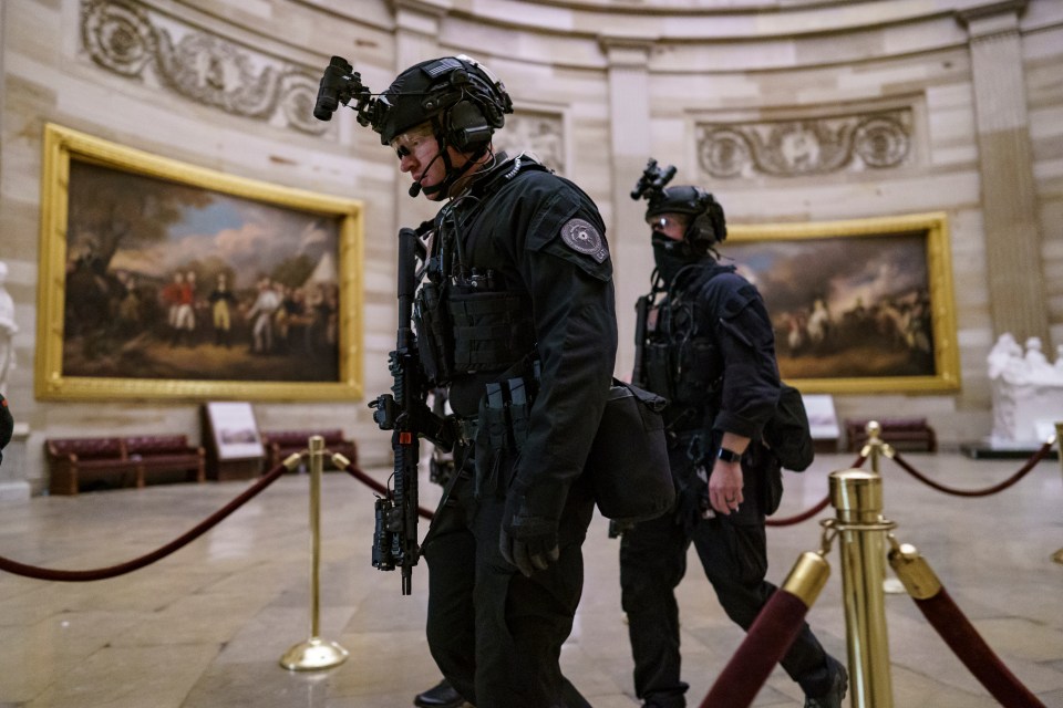 US Secret Service Counter Assault Team members during the January 6 riot