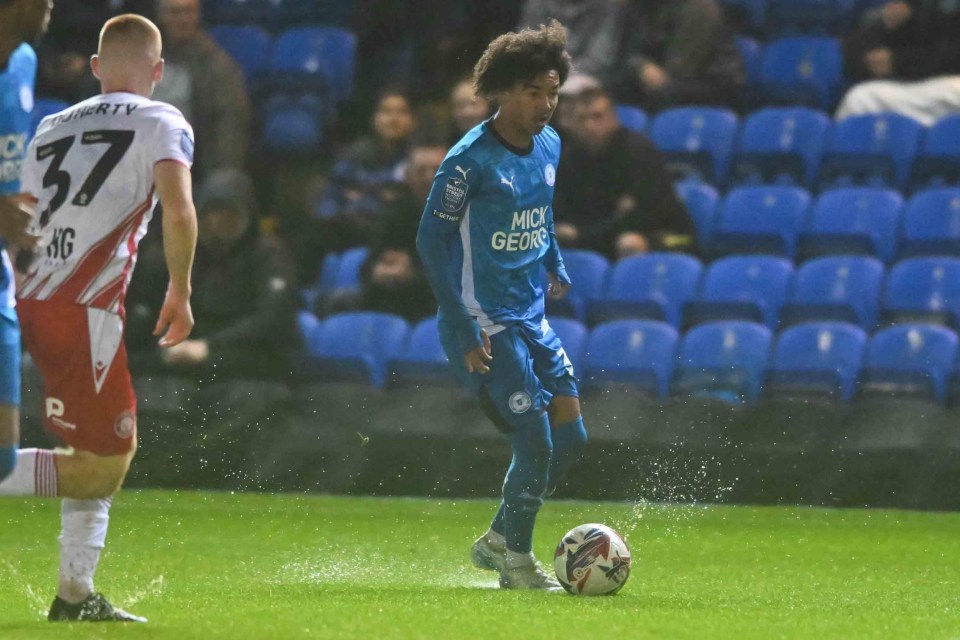 soccer player wearing a blue jersey that says micky georg