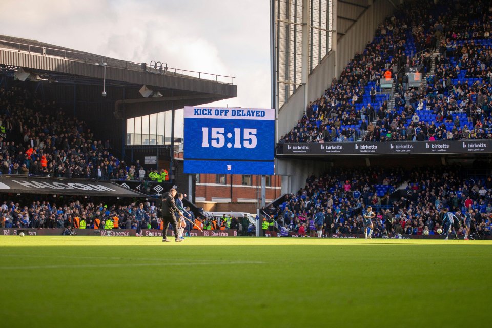 Ipswich's home game with Everton was pushed back to 3.15pm