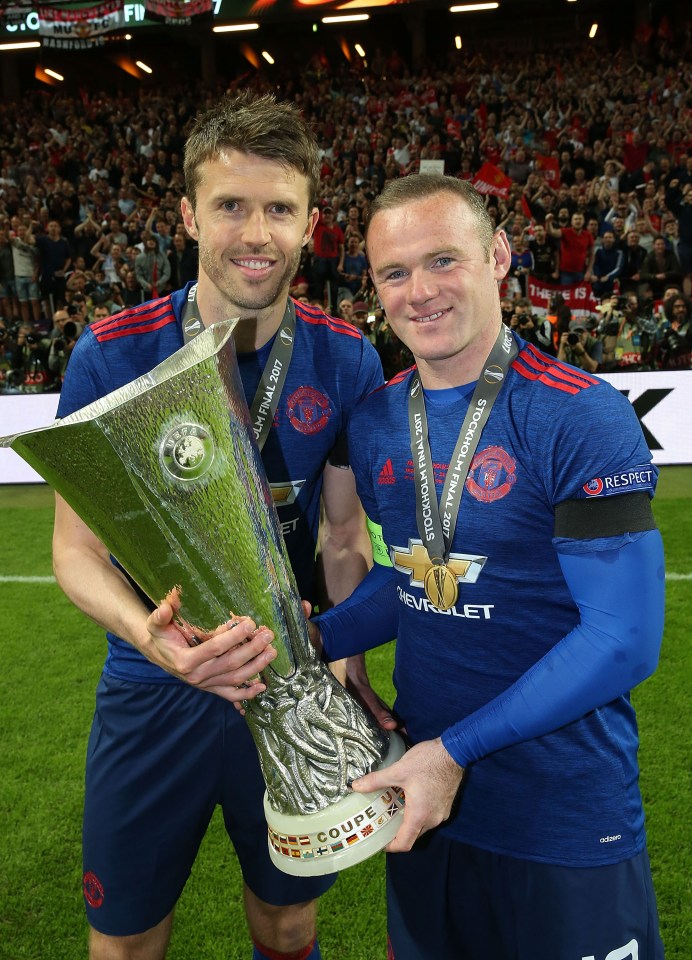 Man Utd and England icons Michael Carrick and Wayne Rooney have also signed him