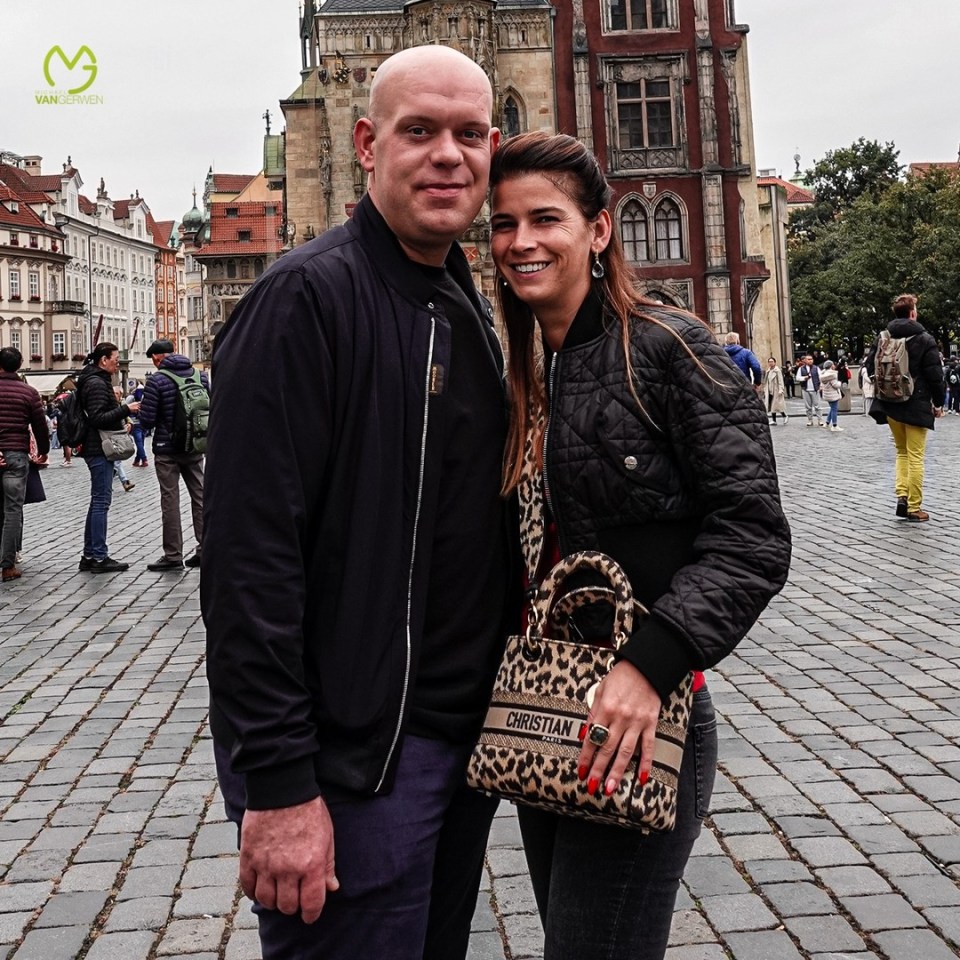 Michael van Gerwen and wife Daphne went sightseeing in Prague