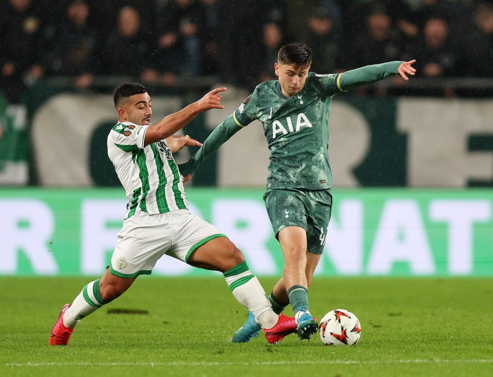 Moore played 90 minutes for Spurs in Hungary