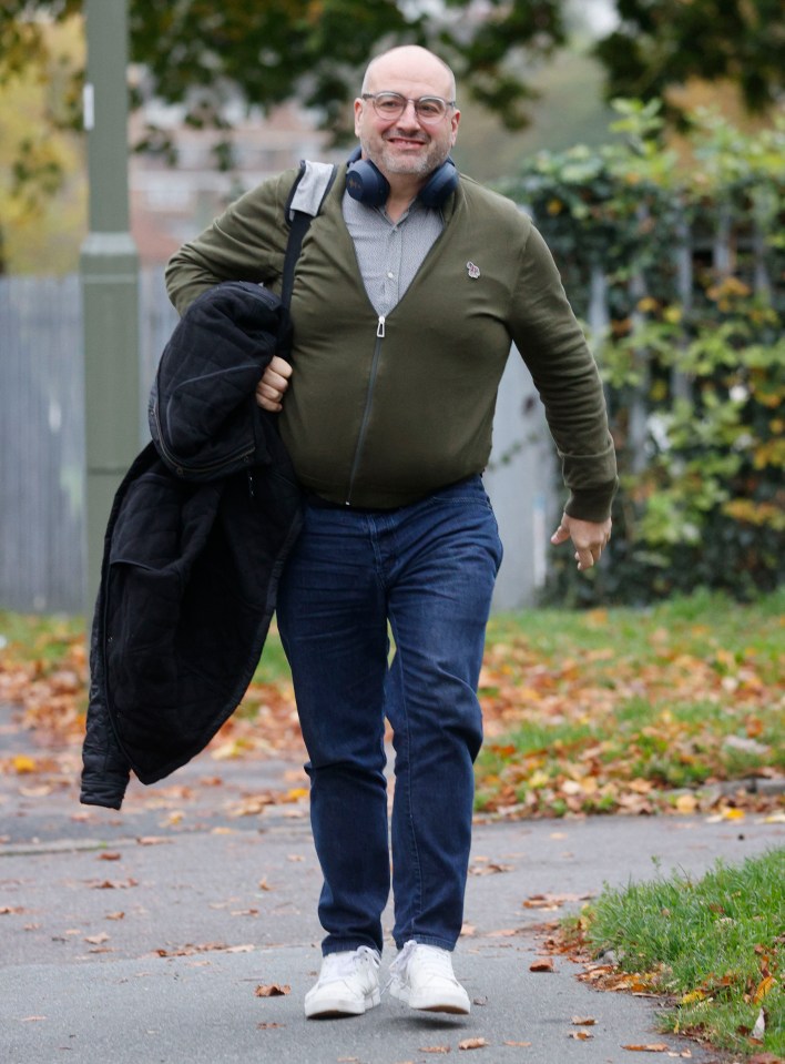 The GoCompare face kept things casual in a green jacket over a grey shirt