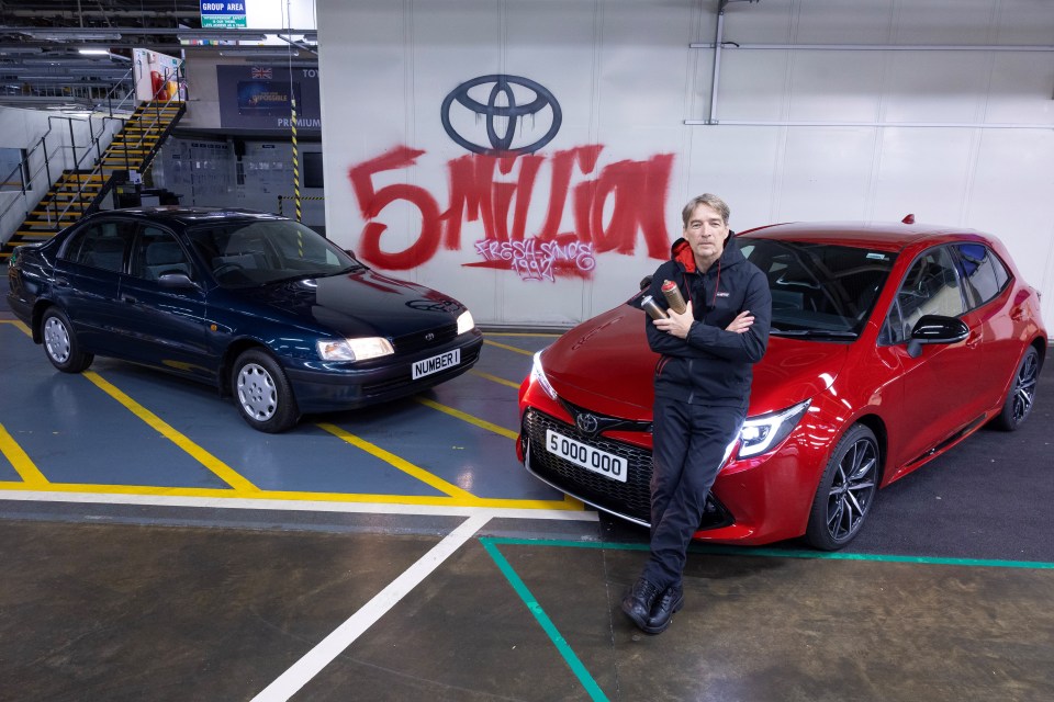 Toyota has chalked up FIVE MILLION British-built cars at Burnaston, near Derby