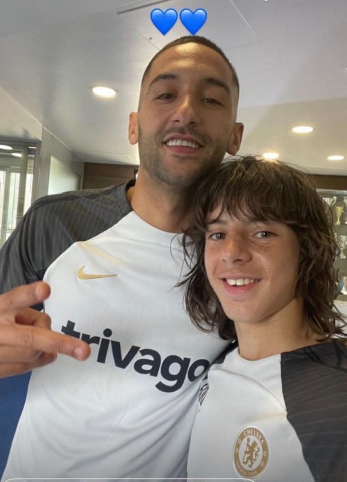 Rabbaj with ex-Chelsea star and fellow Moroccan Hakim Ziyech