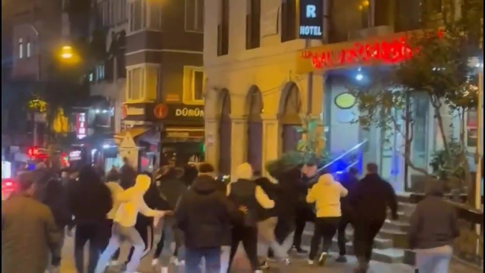 Man Utd fans appear to have been attacked in Istanbul before their match with Fenerbahce