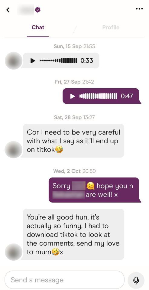 This is the message exchange between Amy and her "vulgar" Hinge match