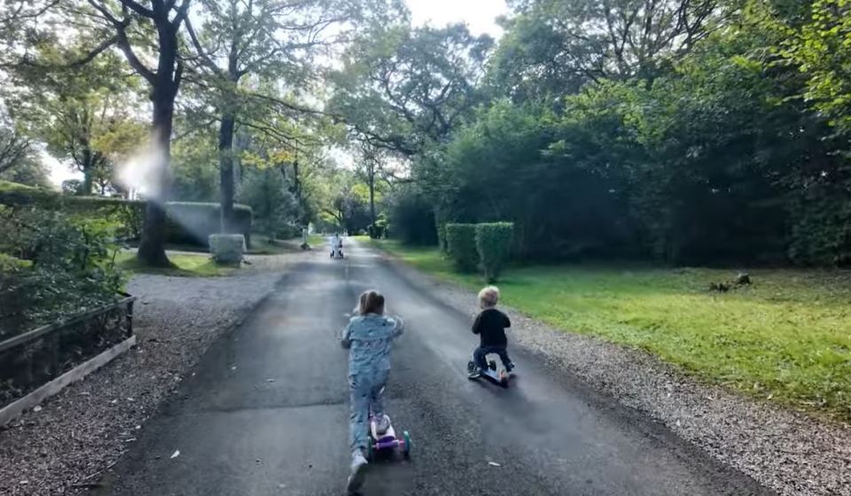 They also rode scooters in the sun