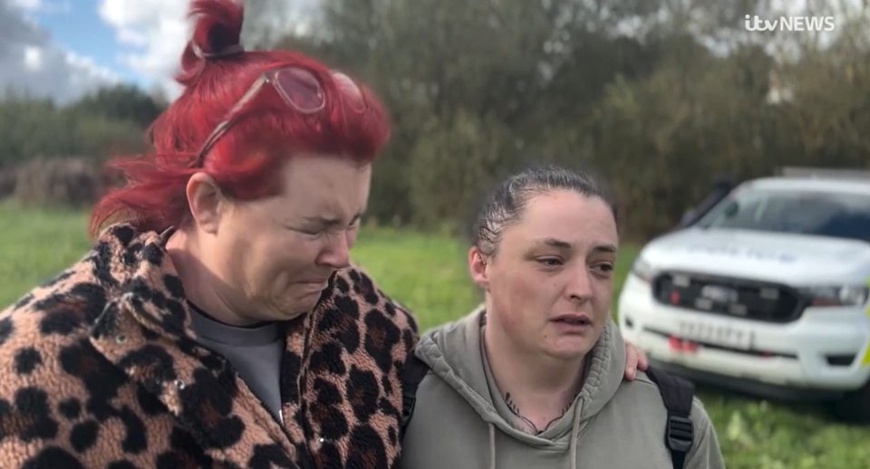 Victoria's sisters Emma Worden (left) and Heidi Baker at the scene