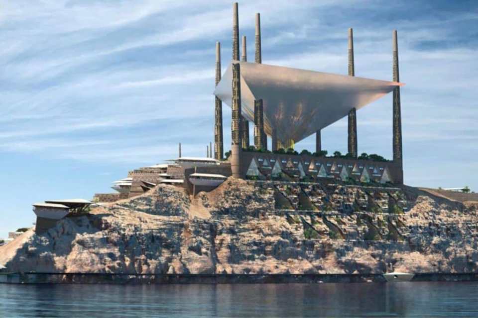 Shushah Island resort in Saudi Arabia, one of the NEOM initiatives (concept image)