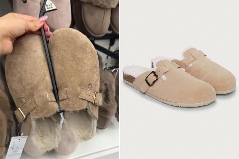 Tesco's slippers (left) and The White Company's (right)