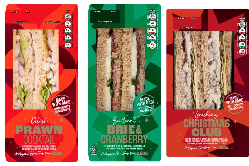 Asda has released its new sandwiches for Christmas