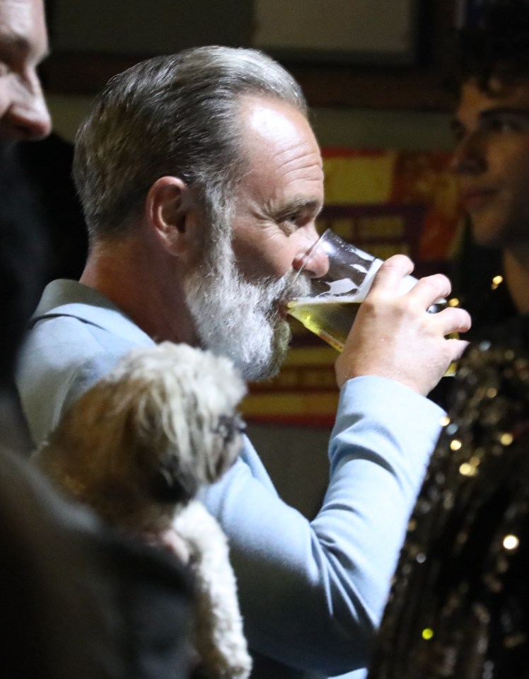 Corrie's Daniel Brocklebank had a final pint before hometime