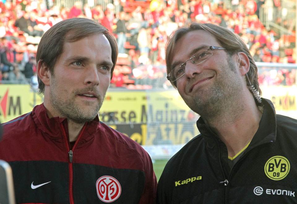 Tuchel pictured with rival Jurgen Klopp