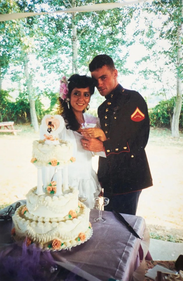 The couple on their wedding day before the shocking incident