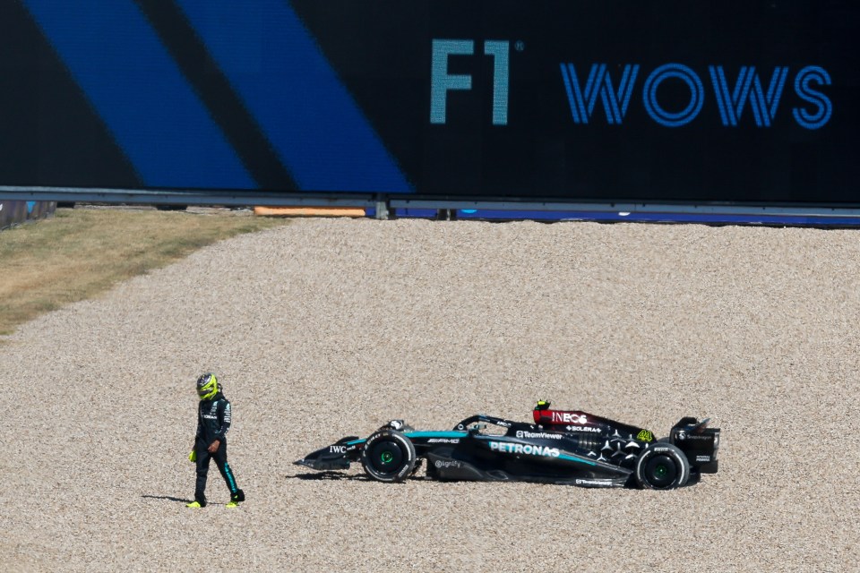 Hamilton crashed out of the US GP on the third lap