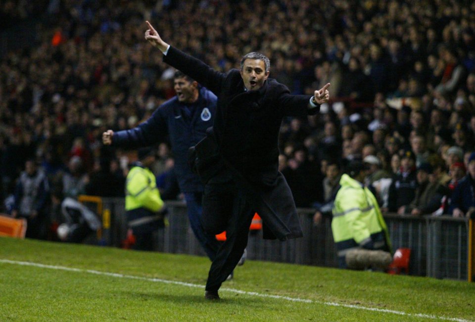 Mourinho announced himself to United fans with his memorable run down the Old Trafford touchline