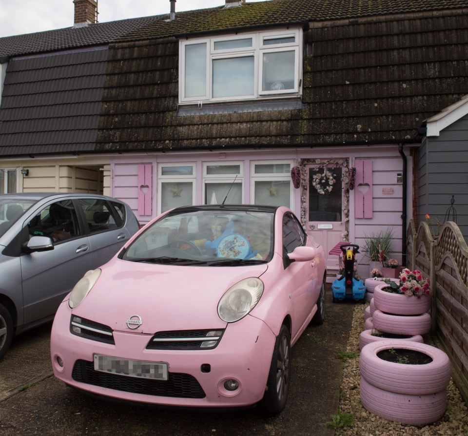 Even her car is pink leading to polarising opinions from neighbours