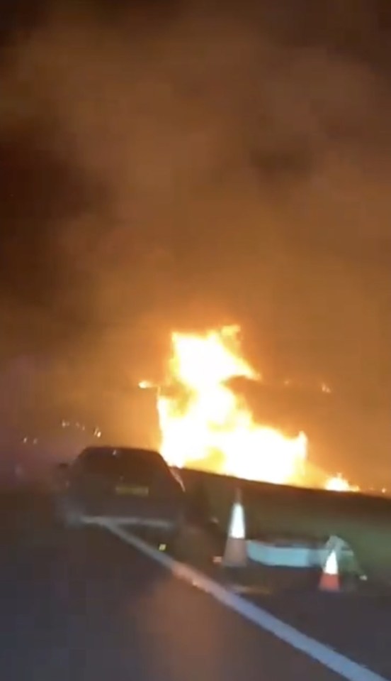 The fire caused severe delays for drivers on the M25