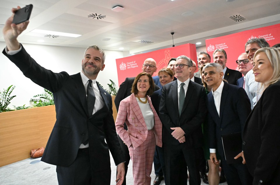 The PM in a leaders’ selfie in Edinburgh yesterday