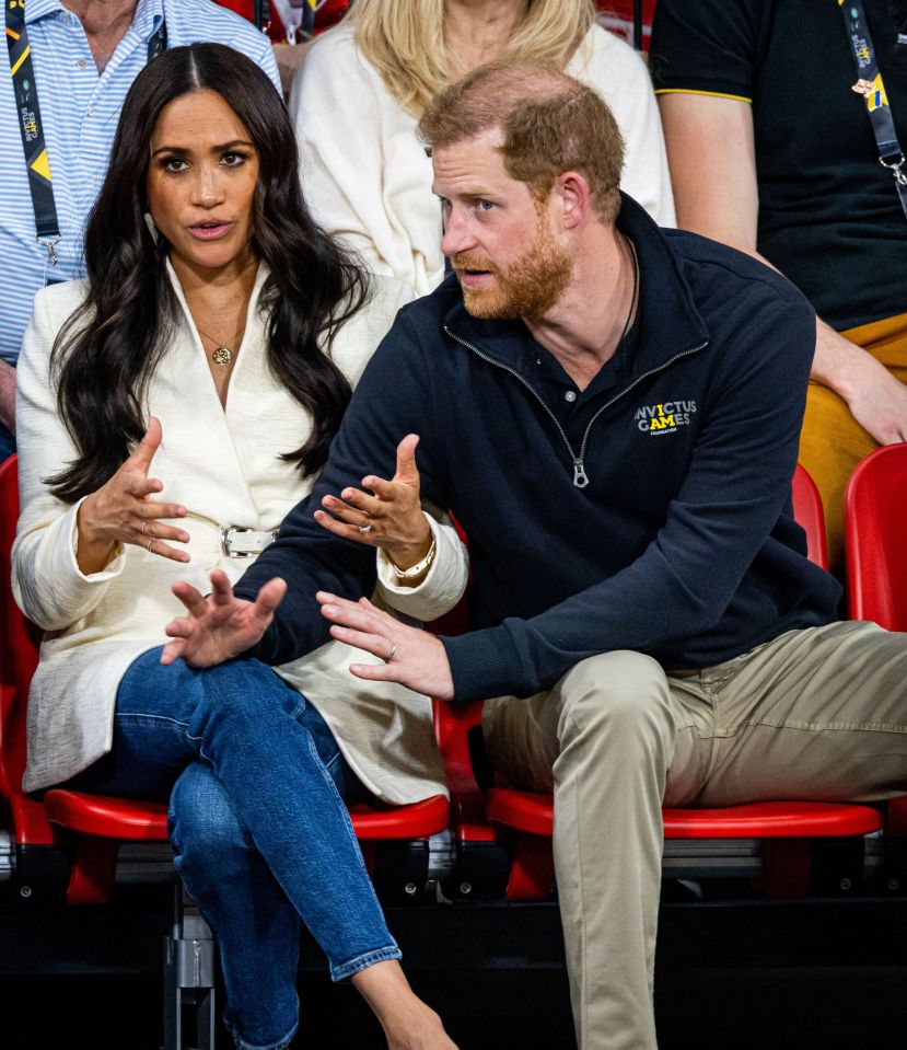 Prince Harry and Meghan Markle at the Invictus Games at Zuiderpark in The Hague in 2022